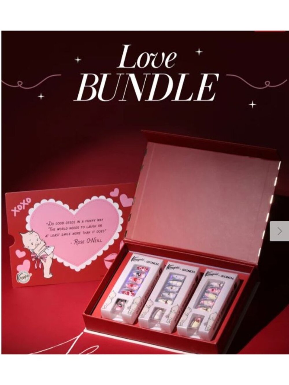 Press On Nails Set Valentines Kewpie X ONCH Love Edition Gift Box Fake Nails